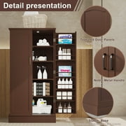 47” Kitchen Pantry Cabinet, Cabinets with Doors & Adjustable Shelves, Buffet Cupboards Sideboard
