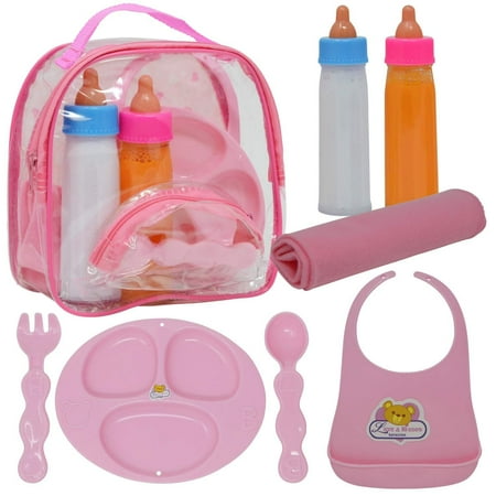 The New York Doll Collection Magic Bottles & Doll Feeding Doll Accessories, 8 Pieces