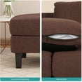 thumbnail image 5 of Mecor Ottoman Footrest 30 Inches, Fabric Bench Couch Furniture, Wooden Legs, Rectangular Ottoman, Footstool for The Living Room, Entryway, Bedroom, Contemporary ( Brown ), 5 of 5