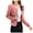 Pink, variant on Womens Blazer with Back Bow Detail Long Sleeve Slim Fit Double Breasted Lightweight Cropped Cardigan Jacket