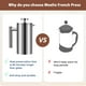 thumbnail image 3 of Meelio Cafetera de prensa francesa pequeña de 350 ml, prensa francesa con aislamiento de doble pared, prensa de café de acero inoxidable, incluye 2 filtros adicionales y 1 cuchara de café (1 taza, 12, 3 of 5