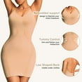 thumbnail image 4 of Shapewear Dress Slip Tummy Control Under Dress One Piece Full Slip Dress With Adjustable Spaghetti Strap, 4 of 5