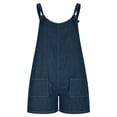 thumbnail image 4 of Denim Rompers for Women Scoop Neck Sleeveless Jumpsuits Adjustable Strap Denim Bib Overalls Loose Sleeveless Casual Shorts Jumpsuit with Pockets 2026 Summer Vacation Outfits, 4 of 9