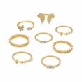 thumbnail image 1 of -Style Bagua Leaf Ring and Flower Chain Joint Ring Set - Unique Fashionable Accessories for, 1 of 8