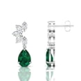 thumbnail image 5 of Emerald & Diamond Tear Drop Sterling Silver Earrings || Easter Day Gift Earring, Gift for Her Earring || Silver Diary, 5 of 5