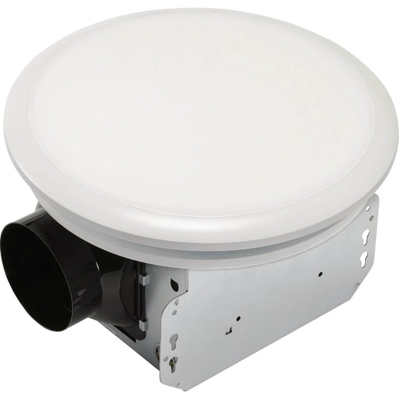 Homewerks 7141-110 Bathroom Fan Integrated LED Light Ceiling Mount Exhaust Ventilation 2.0 Sones 110 CFM, White
