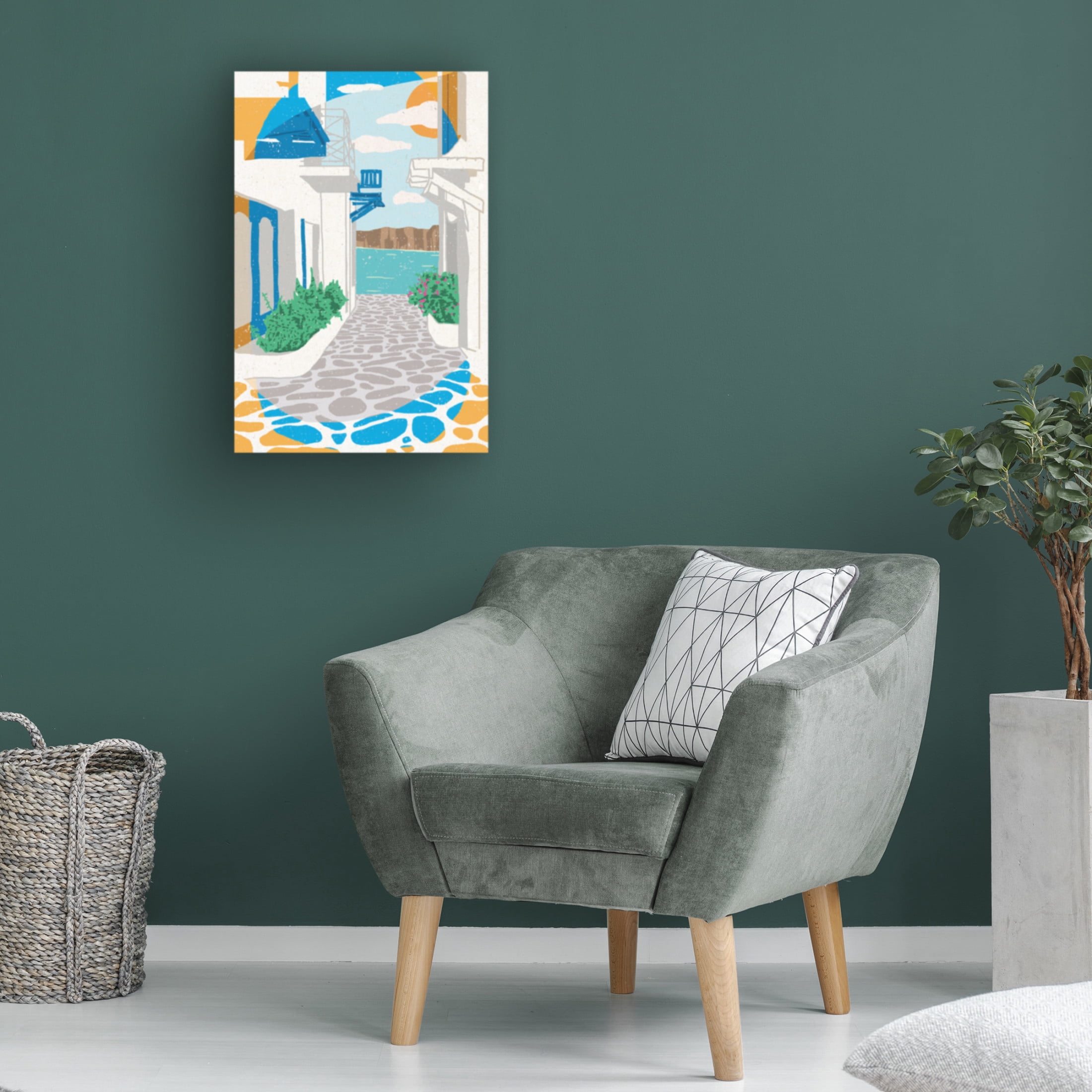 Trademark Fine Art Aylin Demir A Street in Greece Canvas Wall Art