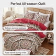 thumbnail image 6 of Regency Heights King Quilt Set, 3-Piece Reversible Bedspread Coverlet Set, Red Quilted Bedding Set with Shams for All Season, 6 of 12