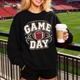 thumbnail image 3 of Game Day Sweatshirt Women Funny Football Print Sweatshirts Pullover Shirt, 3 of 6