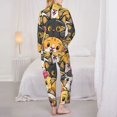 thumbnail image 5 of Junzan Cute Cat Cartoon Print Womens Pajama Sets,Long Sleeve Button Down For Women Pjs 2 Piece, 5 of 9