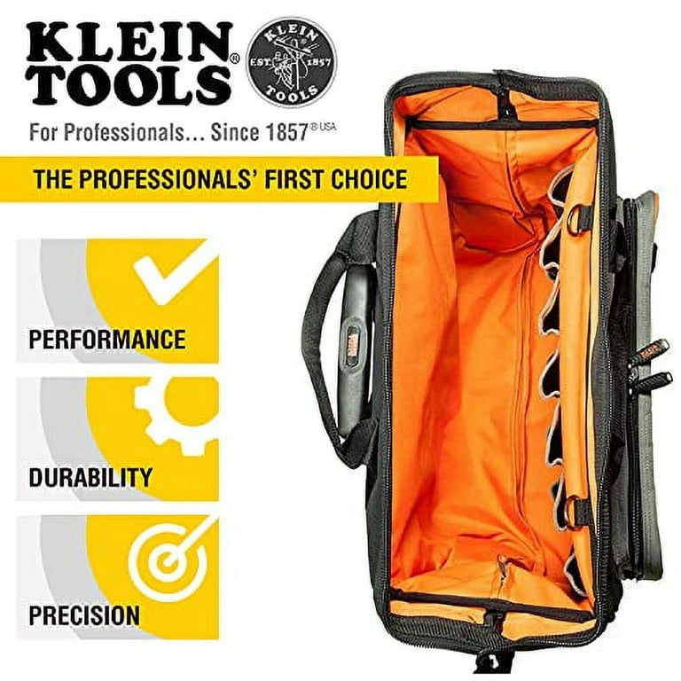 Klein Tools 55452RTB - Bolsa de herramientas, resistente al agua,  organizador de almacenamiento de herramientas con ruedas resistentes de 6  pulgadas y