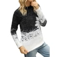 thumbnail image 4 of HUBERY Women Christmas Snowflake Graphic Crew Neck Long Sleeve Knit Sweater, 4 of 7