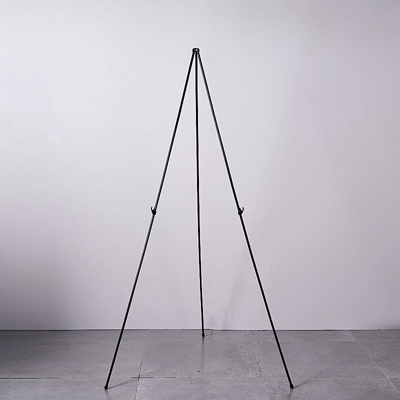 BalsaCircle 65' Black Metal Easel Collapsible Tripod Stand Wedding Party Catering Decorations