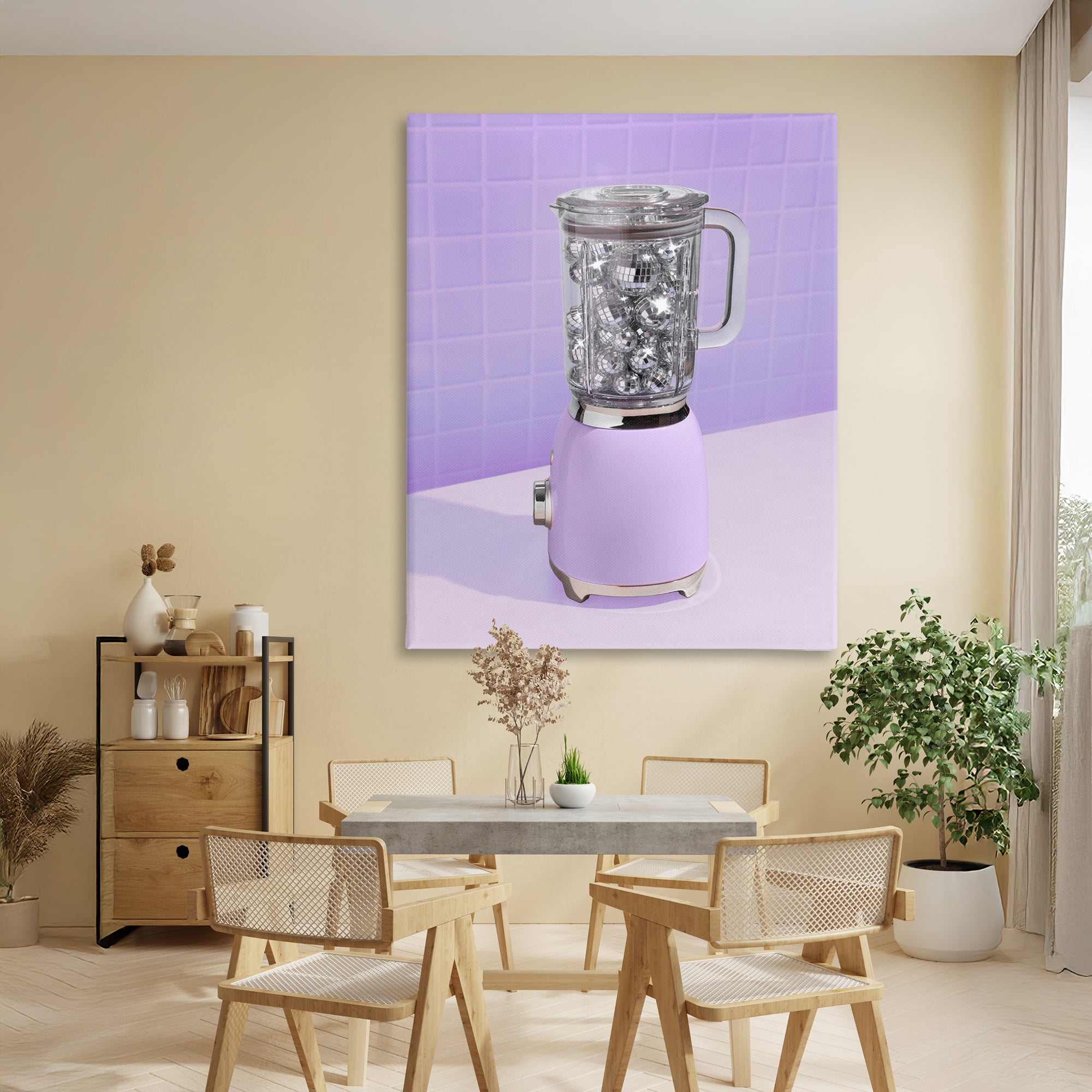 Stupell Industries Disco Drink Blender over Purple Canvas Wall Art, design by LISH Creative