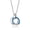 Blue, variant on Triple Interlocking Rings Pendant Necklace, Black & Silver Necklace with Cubic Zirconia, Non-Tarnish Unisex Jewelry for Daily Wear & Gifting