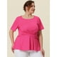 thumbnail image 3 of Top peplum delantero con nudo retorcido de mancorpamujer de talgrande Rosado XL, 3 of 5