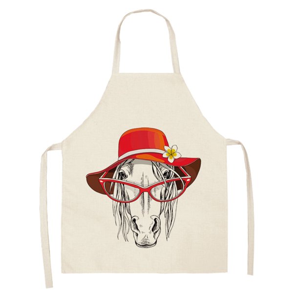Caballo con Sombrero Delantal Lino 47x38cm Tmvgtek Para estrenar