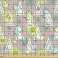 thumbnail image 2 of Ambesonne Spring Fabric by the Yard Upholstery, Triangle Butterfly Daisy Art, 5 Yards, Pale Pink Earth Yellow, 2 of 5