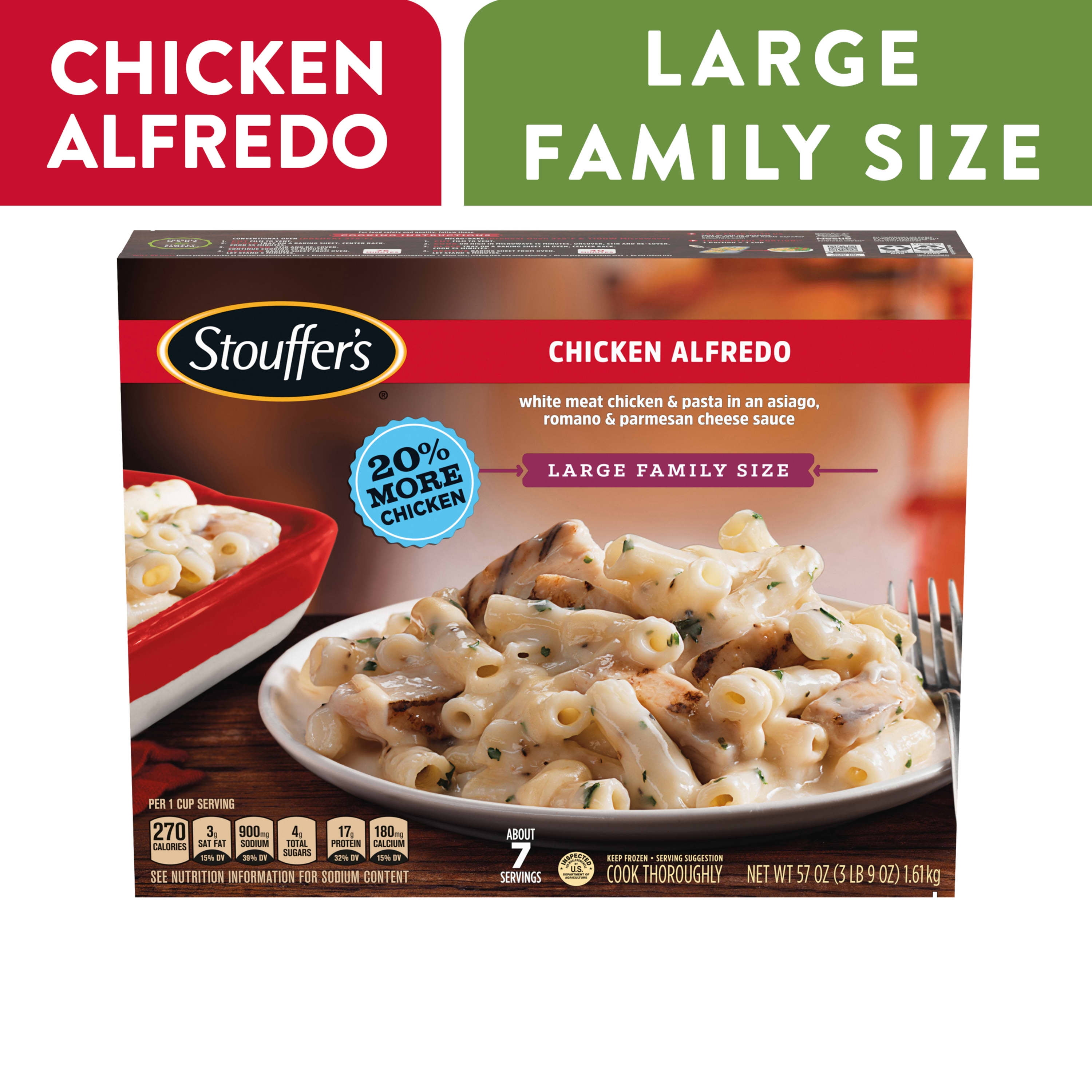Stouffer's Chicken Alfredo Large Family Size Meal, 57 oz (Frozen)