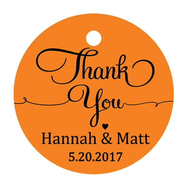 100 Pcs Papier Cadeau Personnalisé Merci Accrocher Tags Cadeaux de Mariage Ronds Tags