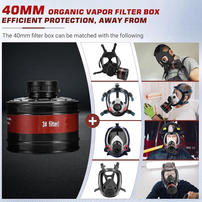 XINBTK 40MM Filter for Full Face Cover, Chemical Dust Spray