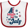 thumbnail image 3 of Inktastic 4th of July with Striped Stars Boys or Girls Baby Bib, 3 of 4