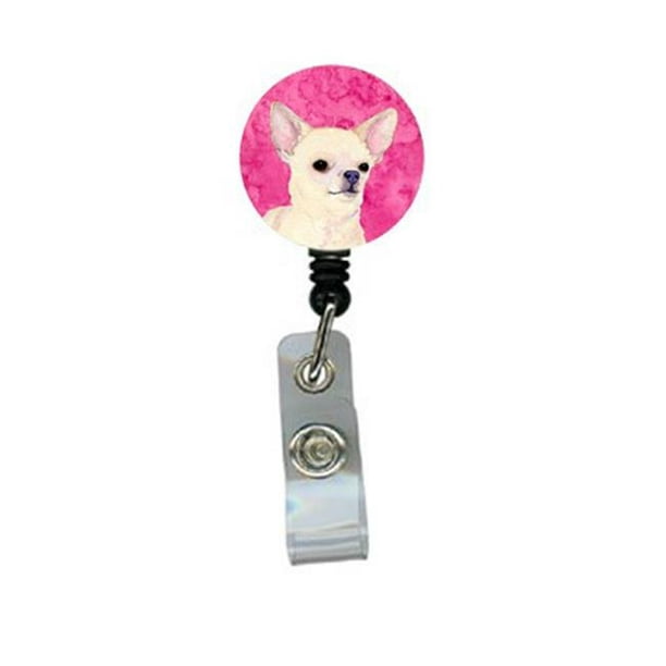 Carolines Treasures SS4748-PK-BR Chihuahua Retractable Badge Reel Or Id  Holder With Clip 