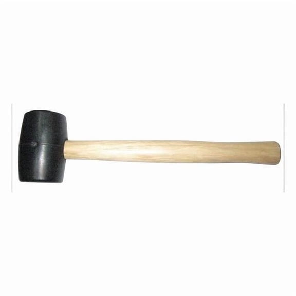 Westward 2 lb Rubber Mallet, 3 1/2 in Face Dia., 13 3/8 in L Wood Handle 6DWK9