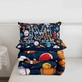 thumbnail image 5 of Erosebridal Initial Alphabet M Queen Comforter Set,American Rugby Sport Games Kids Bedding Comforter Set For Boys,Reversible navy blue,3pcs, 5 of 7