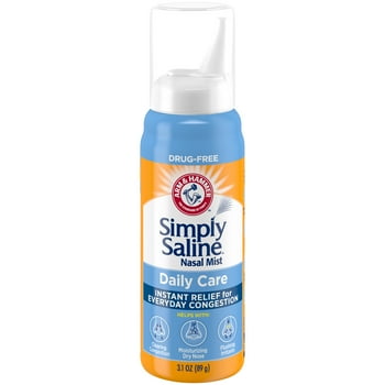 Arm & Hammer Simply Saline Nasal Mist Instant  for Everyday Congestion,3.1 OZ