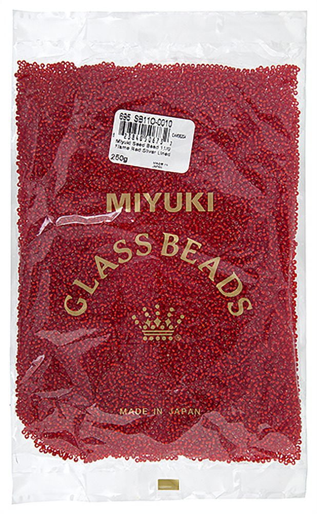 Miyuki Glass Seed Beads 11/0 (250g) DB0010 Silverlined Flame Red Bead