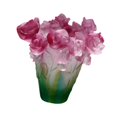 thumbnail image 4 of Jarrón de cristal con flores, centro de mesa, florero decorativo con arreglo floral Rojo, 4 of 9