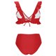 thumbnail image 5 of Trajes de Baño de Mujer de Cintura Alta Cuello en V Ruffle Sólido, Ajuste Apretado Reunión Dividido Conjunto Sexy, 5 of 7