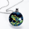 thumbnail image 2 of Frog Glass Circular Pendant Necklace - Beautiful Handcrafted Jewelry Piece for Women, 2 of 5
