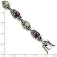 thumbnail image 2 of 925 Sterling Silver Artisan Oxidized Box Catch Closure With 14k 5.71Rhodilite Garnet 7.25inch Bracelet 9.25mm Wide -  Je, 2 of 2