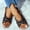 Multicolor, variant on Women's Bohemian Woven Slide Sandals Cross-Strap Open-Toe Shoes Summer Non-slip Casual Beach Footwear Black 250