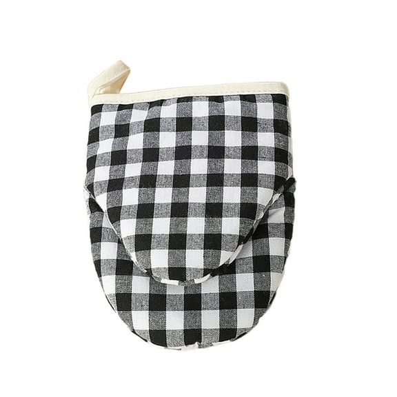 SLYNSHome 1 Pack Short Oven Mitts Kitchen Oven Gloves High Heat Resistant Oven Mits with Hanging Loop for BBQ,Baking,Cooking and Grilling