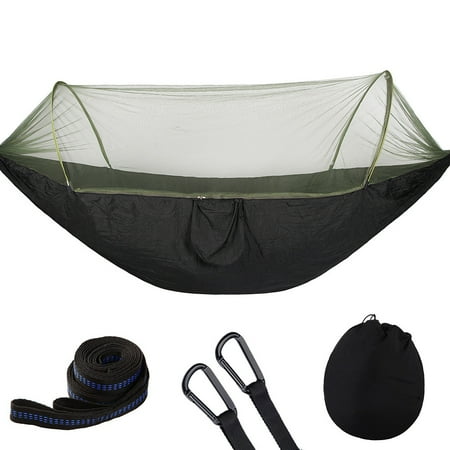 Hammock Extension Portable Outdoor Camping Hammock with Mosquito Bugs Net Reversible Swing Extension Straps Clips Included ()