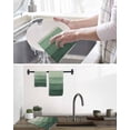 thumbnail image 5 of Turquoise Ombre Kitchen Dish Towels for Drying Dishes Set of 4, Farmhouse Vintage Wooden Striped Waffle Weave Microfiber Hand Tea Bathroom Towels Quick Dry & Absorbent Towel 12x12, 5 of 7