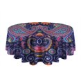 thumbnail image 5 of Round Waterproof Tablecloth 60×60 Inch, Gypsy Bohemian Style Art Pattern Reusable Indoor/Outdoor Durable Table Cover for Party Kitchen Dinner Room Decor, 5 of 6