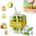 thumbnail image 1 of Ice Cube Bottle, 2-In-1 Touch-Free Ice Maker, Leak-Proof Water Bottle With Straw And Strap, Portable Silicone Design, Ice Trays For Freezer With Lid, Suitable Camping, Gym, Office (1pcs-green 500ml), 1 of 7
