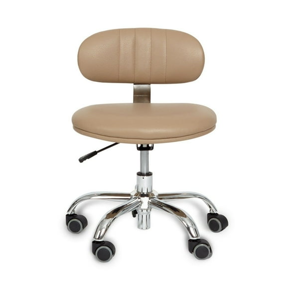 J&A Pedicure Stool 13" to 16" Adjustable Seat Height, Taupe
