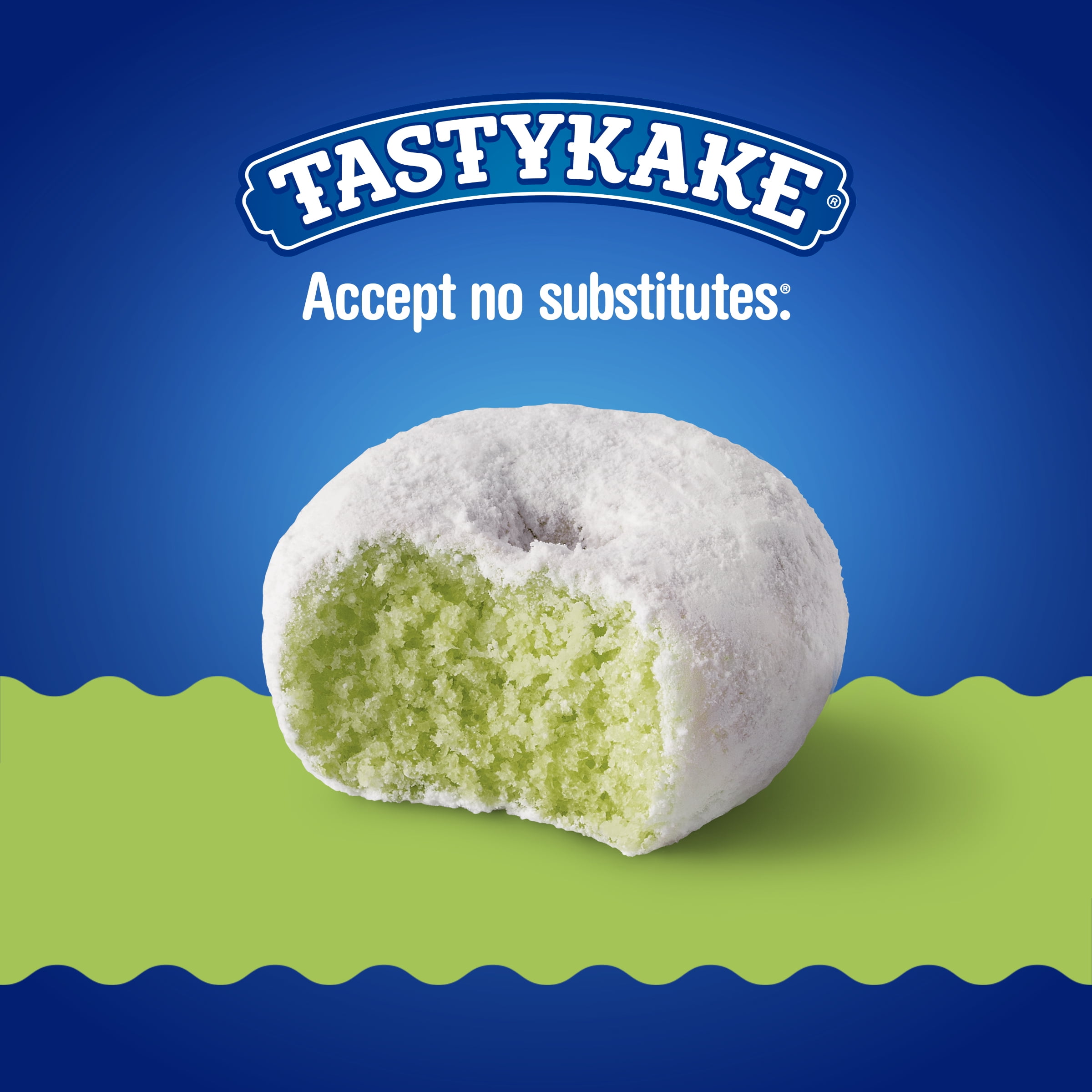 Tastykake Key Lime Mini Donuts, Key Lime Flavored Powdered Donuts, 10 oz, 1 Count, Shelf-Stable