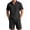 Black, variant on Uwinwear Men's Linen Casual 2 Piece Outfit Mock Neck Short Sleeve Shirt and Side Button Shorts Set Casual 2 Piece Summer Outfit,White,M