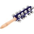 thumbnail image 1 of 1pcs，Early Musical Instrument Hand Jingle Stick for Wood and Bell Plaything Preschool Sound Sensory.,blue, 1 of 9