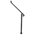 thumbnail image 2 of Outdoor Handrail for 2-3 Steps, Wrought Iron Stair Railing with Wall/Floor Mounting Kit (Black), 2 of 7