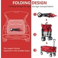 thumbnail image 5 of Wubio Collapsible Wagon,Portable Folding Wagon Garden Cart Outdoor Utility Grocery Wagon for Shopping, Beach, Camping, Sports, Picnic (Red), 5 of 9