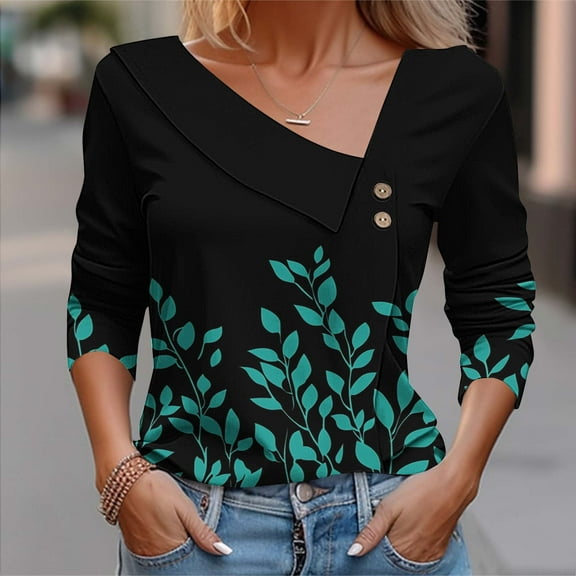 Women's 2025 Fashion Tops 3/4 Length Sleeve Business Casual Blouses Summer Tees Shirts Multicolor M