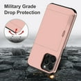 thumbnail image 5 of for iPhone 15 Pro Max Case with Card Holder & 2 Tempered Glass Screen Protector [Upgraded] Heavy Duty Dual Layer Shockproof Hidden Card Slot Wallet Case for iPhone 15 Pro Max 6.7'' Rose Gold, 5 of 7