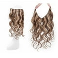 thumbnail image 2 of SEGO Curly Wire in Human Hair Extensions Hidden Hair Extensions with Invisible Band Translucent Fish Line Hairpiece without Clip, 2 of 7